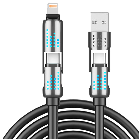 Fob’inc 240W 4‑in‑1 Fast Charging Cable — USB‑C / USB‑A / Lightning