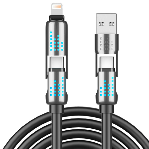 Fob’inc 240W 4‑in‑1 Fast Charging Cable — USB‑C / USB‑A / Lightning