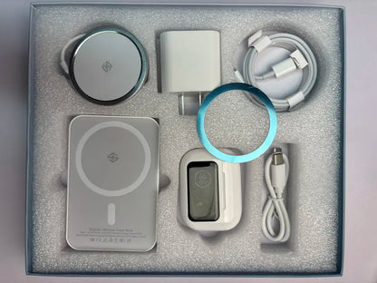 Fob’inc 6‑in‑1 Charging & Audio Kit — 5000mAh Magnetic Power Bank + Wireless Pad